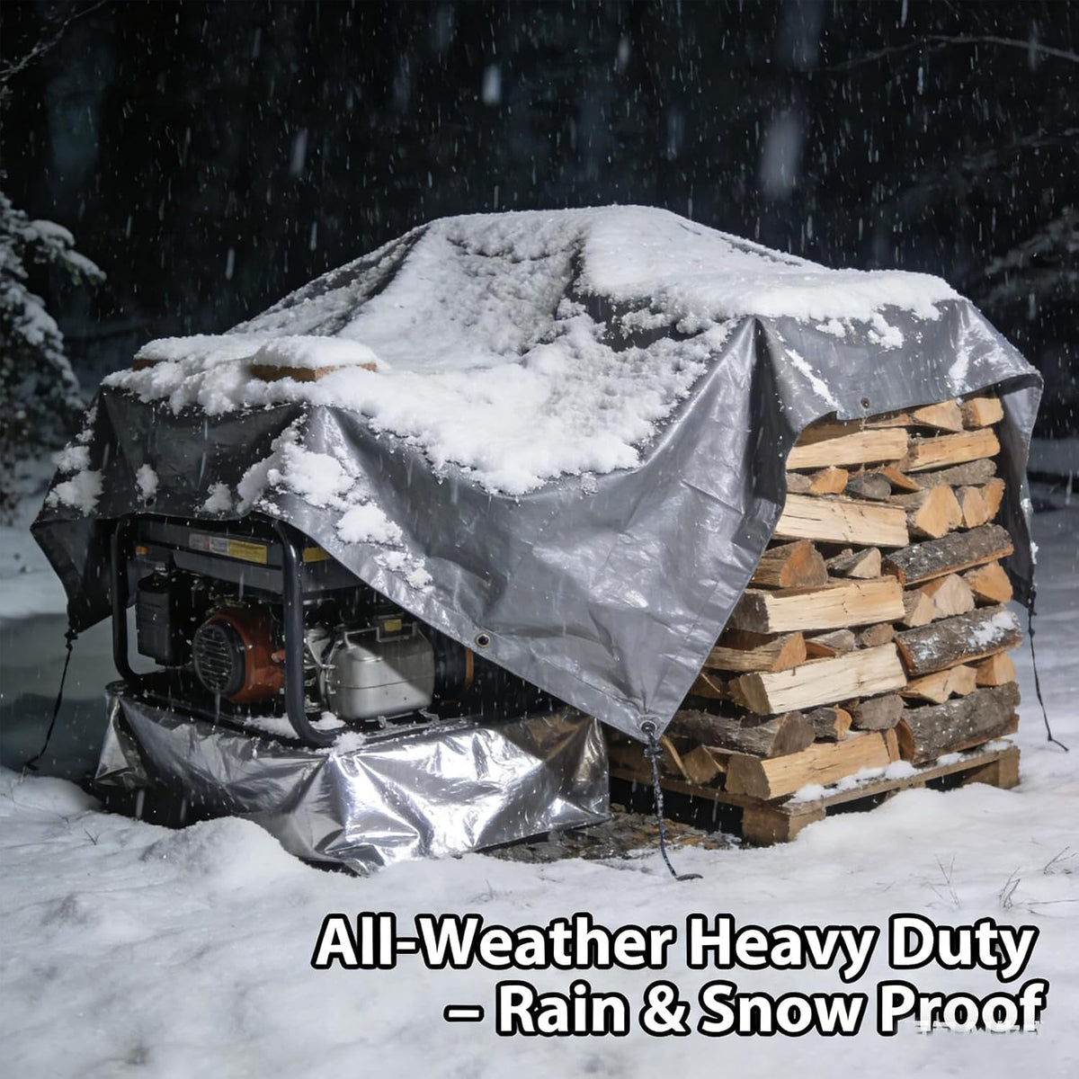 10'x12' Heavy Duty Waterproof Tarp 10Mil Thick,Reinforced Corners, Rustproof Aluminum Grommets Every 3 FT - Multi-Use Outdoor Cover for Camping, Truck, Pool, Boat-Silver
