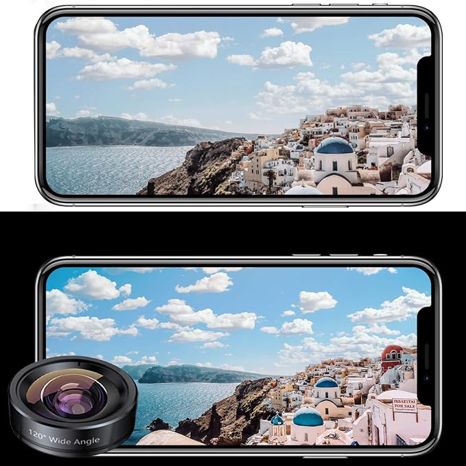 KEYWING Phone Camera Lens 3 in 1 Phone Lens Kit, 198 Fisheye Lens + 120 Super