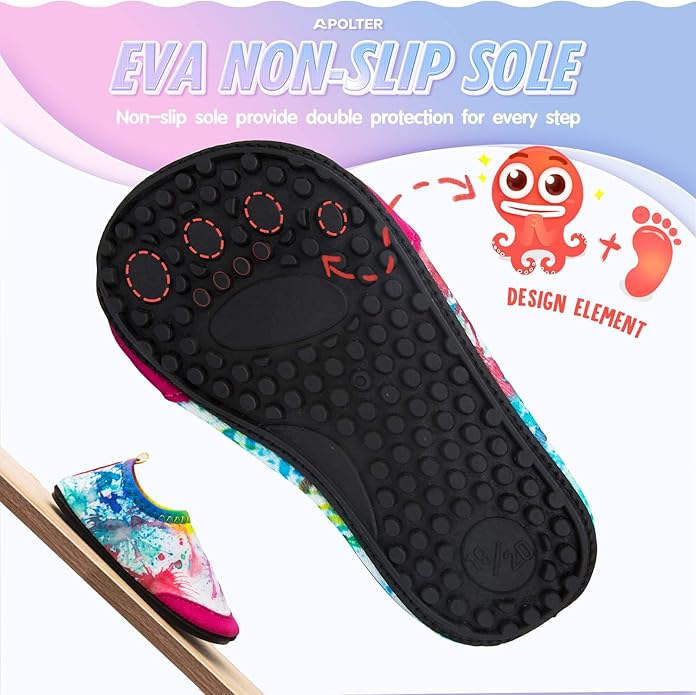 Baby Boys and Girls Swim Water Shoes Barefoot Aqua Socks Non-Slip for Beach Pool Toddler Kids