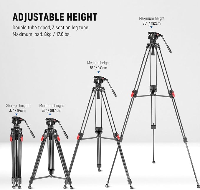 NEEWER 76" Video Camera Tripod