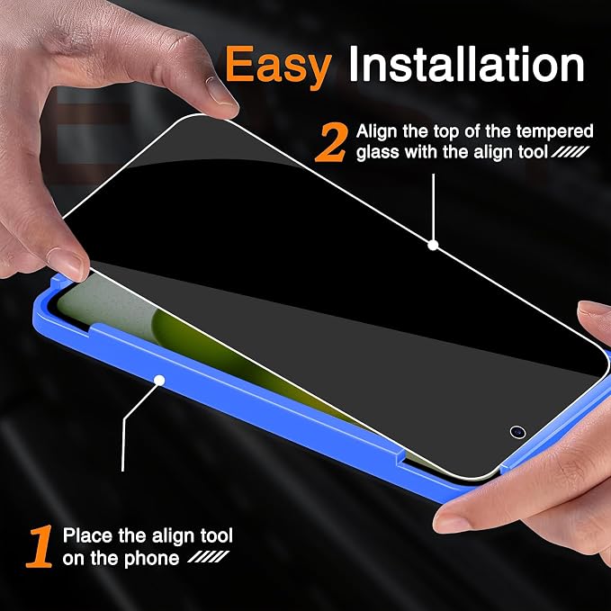 Wiaocit 3 Pack Tempered Glass Privacy Screen Protector