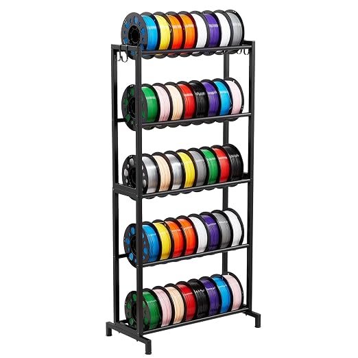 VEVOR 3D Printer Filament Storage Rack, 5 Tier Heavy Duty Storage Shelves