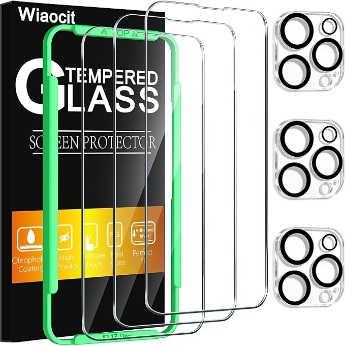 Wiaocit 3 Pack Tempered Glass Screen Protector