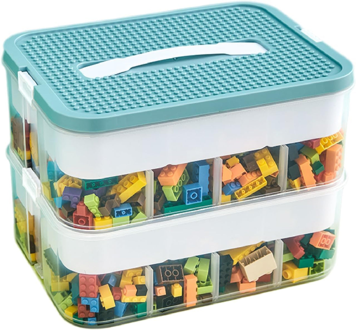 Toys Organizer Storage Case Plastic Storage Container Box for Lego Stackable Building Block Playroom Organization Bin for Lego, Board Games, Craft Supplies