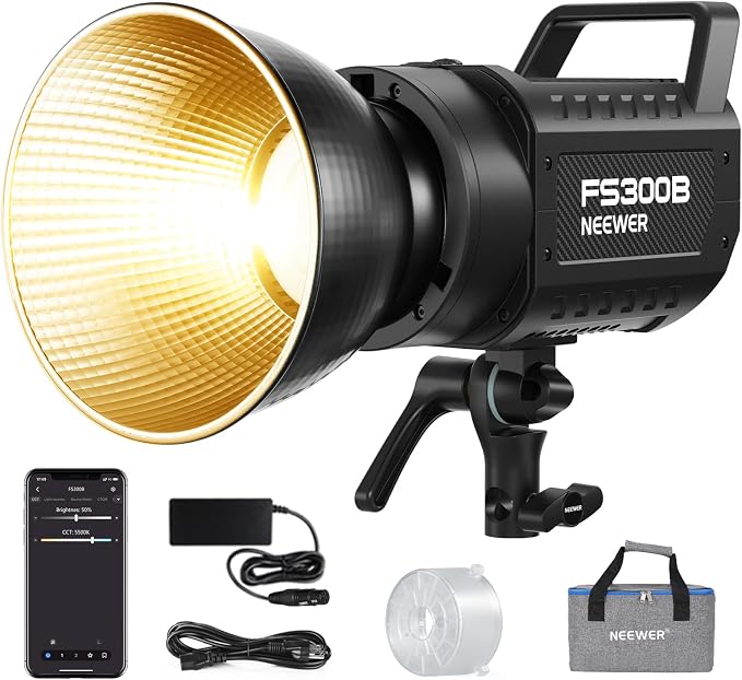 NEEWER FS300B 300W LED Studio Video Light, Bi Color COB Continuous Lighting