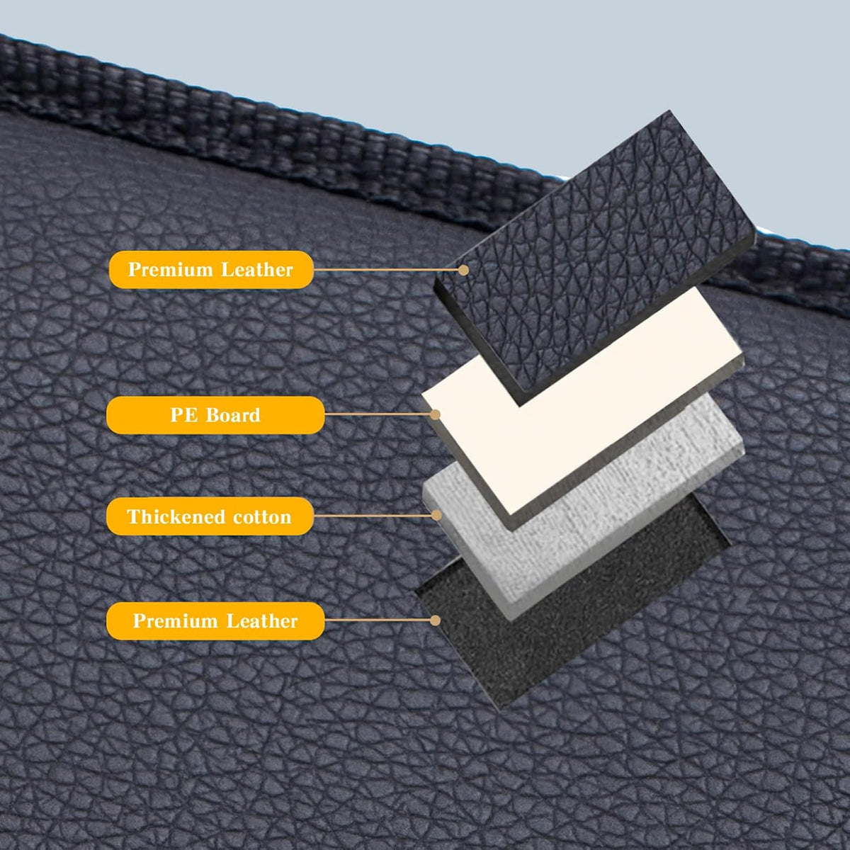 Car Storage Organizer Between Seats with Tissue Holder | Textured Leather Car Purse Holder Snack Holder | Auto Seat Back Handbag Organizer for Driving, Travel