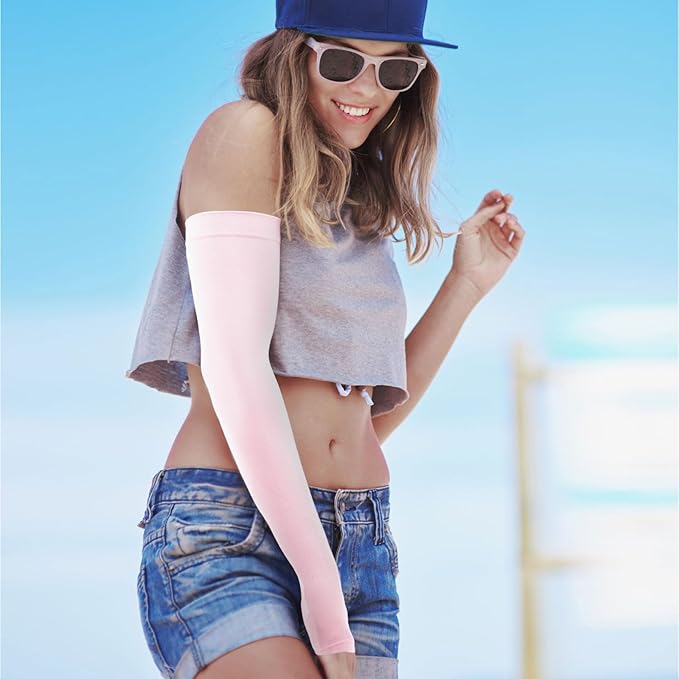 GOUNOD Sun Protection Cooling Arm Sleeves with Thumb Holes - Gardening Outdoors Sports Workouts Sunscreen Arm Sleeves