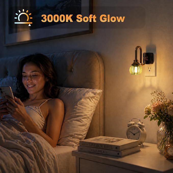JandCase Night Light, Night Lights Plug into Wall, 0-100 LM Dimmable Nightlights