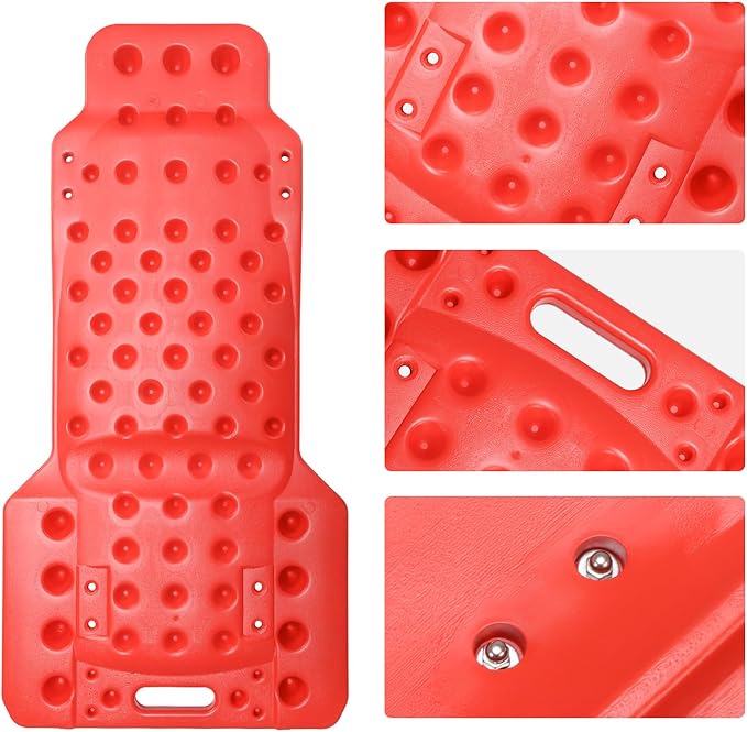 DNA Motoring 38 Inches Low Profile Plastic Rolling Garage Shop Floor Creeper with Side Pockets & 4pcs Casters, Red, TOOLS-00393