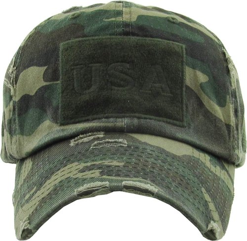 KBETHOS Vintage Distressed USA Military Baseball Cap - Adjustable Thin Blue & Red Line Dad Hat