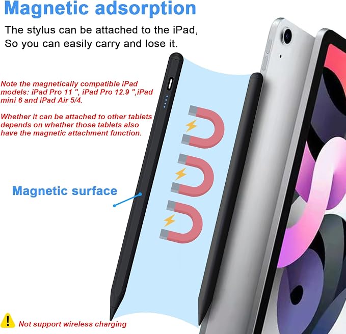 Stylus Pens for Touch Screens Power-Display Tablet Pen POM Tip Magnetic Digital