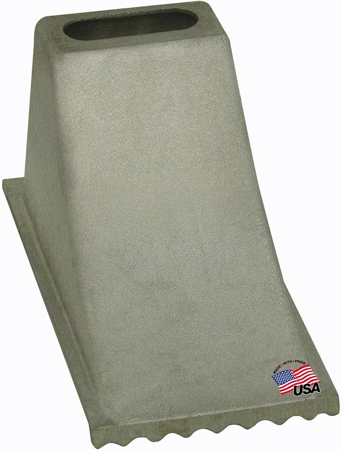 Buyers Products WC1267 Aluminum Wheel Chock, 6.25 x 12.25 x 7 Inch, Steep Slope Design with Rugged Teeth for Extra Stability, Silver