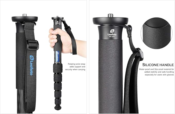 Leofoto MP-326C 61" 6-Section Carbon Fiber Portable Monopod, Lightweight