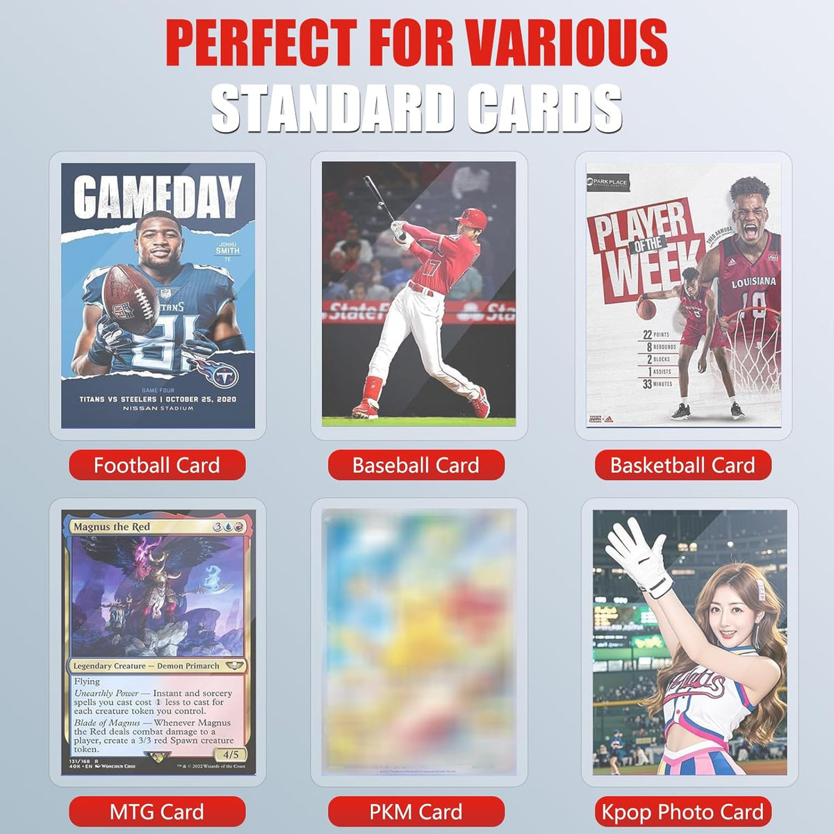 Triple Protections 300ct Card Sleeves - Premium Hard Plastic TopLoads & Resealable Penny Sleeves | 3"x4" Sports Trading Card Holder