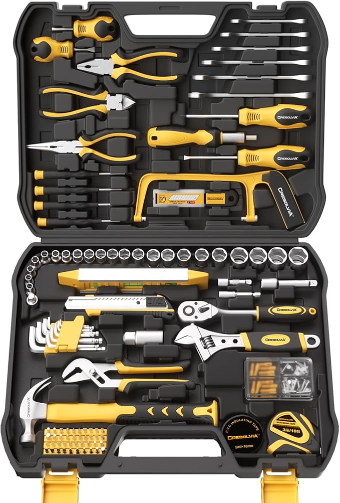 199 Piece Tool Kit for Home,General Household/Auto Repair Tool Set,Basic Hand Tool Kit with Socket Wrench,Tool Box Case for Men,Perfect for Diyer Handyman Homeowner