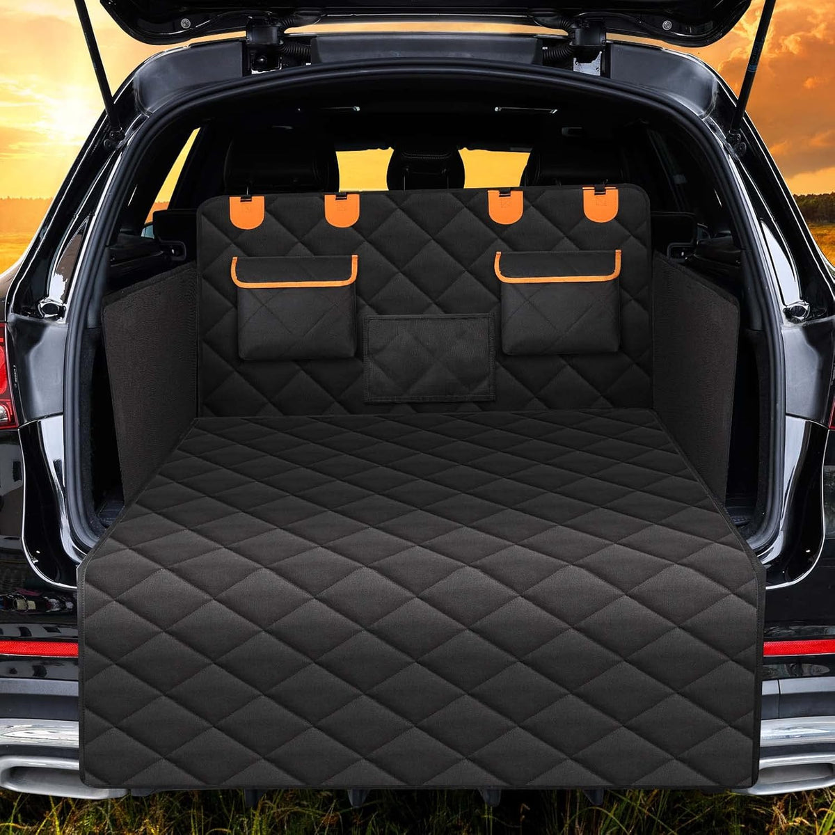 Dog Car Seat Cover for Back Seat 600D Scratchproof Nonslip Durable Waterproof Cars Pet Backseat Covers with Mesh Window Dogs Hammock for Car，SUV, Truck (54" W x 58" L)