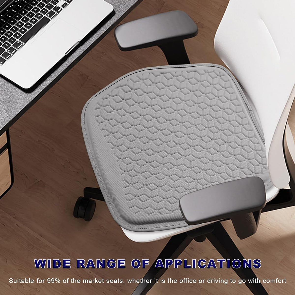 Gel Car Seat Cushion, Non-Slip Front Seat Bottom Cushion Pad, Gray