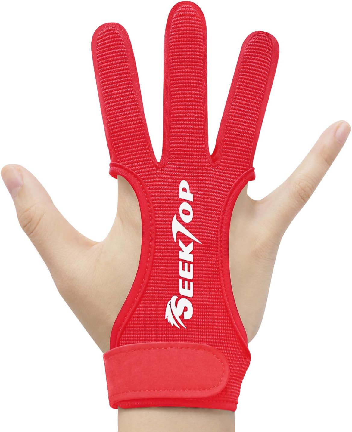 Seektop Archery Gloves - Leather Three Finger Protector for Youth & Adult Beginners