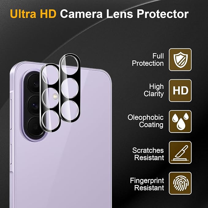 3 Pack Camera Lens Protector for Samsung Galaxy A57/A37 5G, Tempered Glass