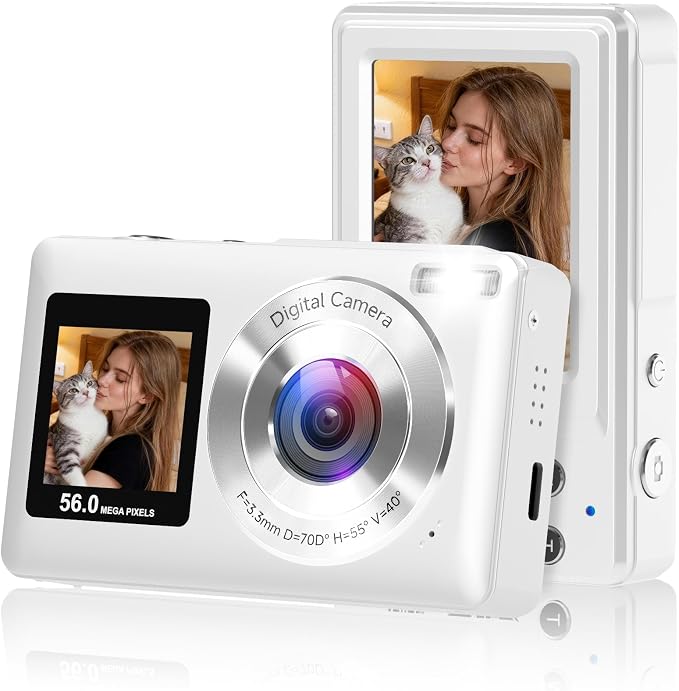 Digital Camera, 2026 Upgraded 56MP Dual Screens Camera