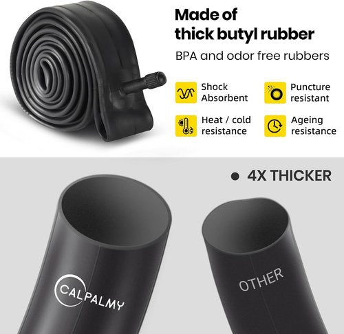 CALPALMY Kids Bike Inner Tubes - 12" to 28" Sizes, 2 Pack, Fits 1.75/1.95/2.125 Widths with Schrader Valve