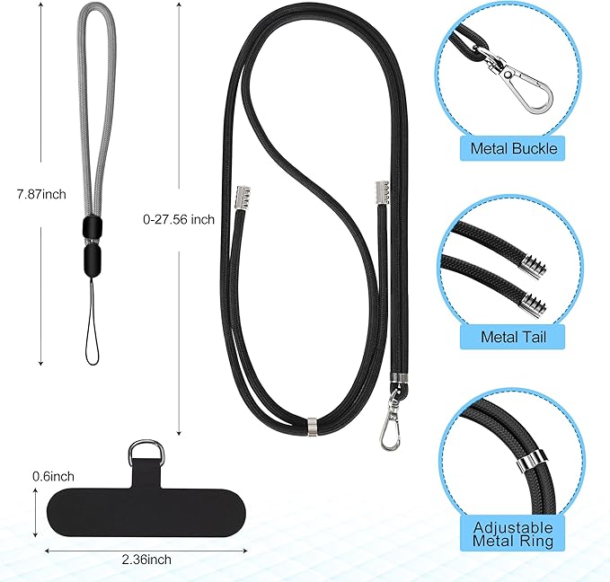 takyu Cell Phone Lanyard, Crossbody Phone Lanyard Adjustable Neck Strap and 2
