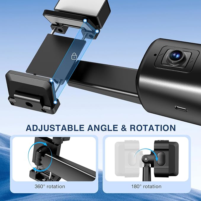 360° Auto Face Tracking Tripod for Phones, Gesture Control & Remote, Smart