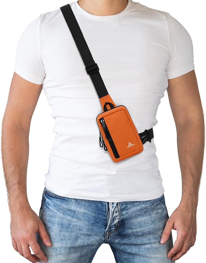 Peicees Small Crossbody Bag for Men Women Mini Sling Bag Travel Running Phone