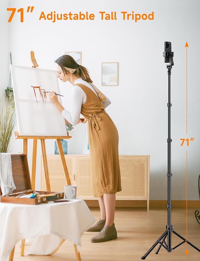 Phone Tripod, Camera Stand for iPhone, Compatible