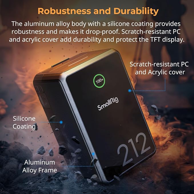 SMALLRIG V Mount Battery VB212, 212Wh / 14400mAh V Mount Battery