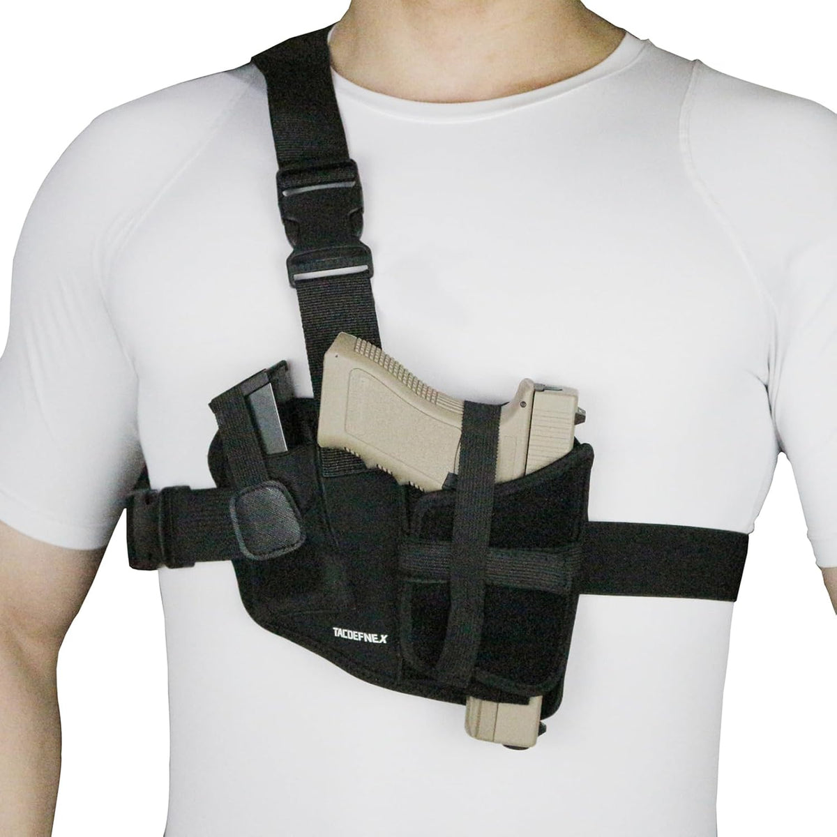 Universal Shoulder Holster by [Brand Name] - Right-Hand Chest Holster for Glock 19, 1911, Sig P365 | Ideal for Hiking & Outdoor Activities