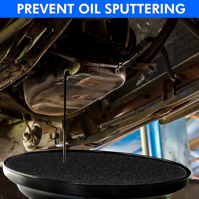 6Pcs Oil Drain Splash pad,Applicable to Oil pan for Oil Change, Oil drip pan, Oil Drain, for Automotive Repair and Technicians Oil Change pan Oil Mat ，Splatter Pad, Round Black 15 Inches