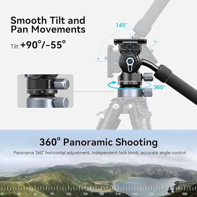 SmallRig Video Head with Leveling Base, Quick Release Plate