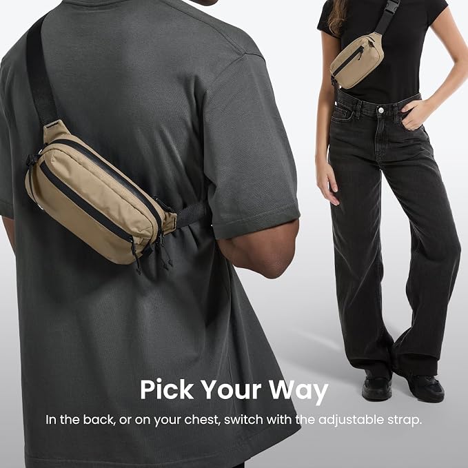 tomtoc 1.5L Sling Bag with RFID Blocking, Crossbody Bag Minimalist Chest