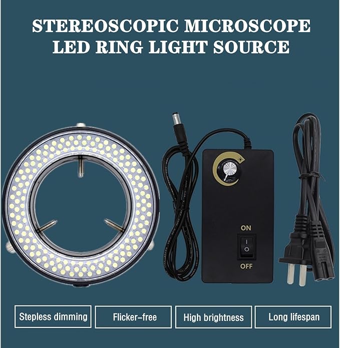 TreochtFUN Microscope 144 Led Ring Light Adjustable Illuminator, Microscope