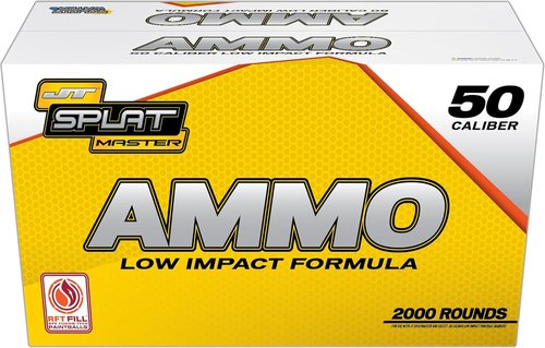 JT Splatmaster 2000ct Paintballs - 50 Caliber with Bright Yellow Fill for Enhanced Visibility