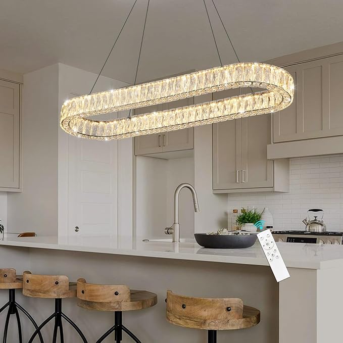 HAIXIANG LED Long Chandeliers for Dining Table Modern Chandelier Dimmable
