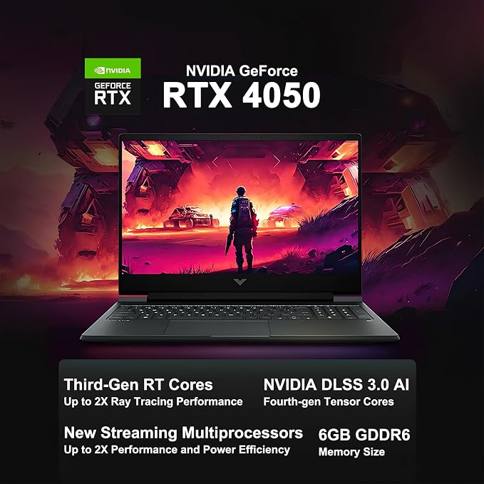 HP Victus 15 Gaming Laptop 15.6" FHD IPS 144Hz Intel 8-core i5-13420H (>i7-12650H) 32GB RAM 2TB SSD GeForce RTX 4050 Backlit Type-C DTS:X Ultra Wi-Fi 6 Win11 ICP Hub