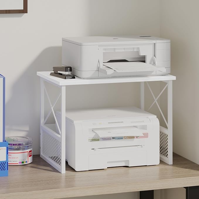 Printer Stand for Desk, Desktop Printer Stand Shelf Organzier for Home Office