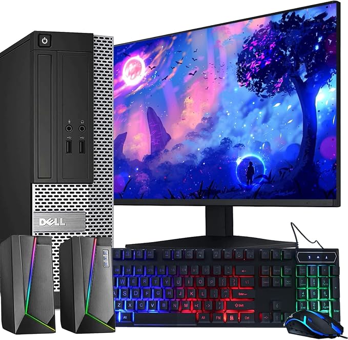 Dell OptiPlex Computer Desktop PC, Intel Core i5 3rd Gen 3.2 GHz, 16GB RAM, 2TB HDD, New 22 Inch LED Monitor, RGB Keyboard and Mouse, WiFi, Windows 11 Pro (Renewed) | Desktop Computer PC, i5 up to 3.6GHz, WiFi, HDMI, ARGB, Windows 11 Pro, Home or Offic...