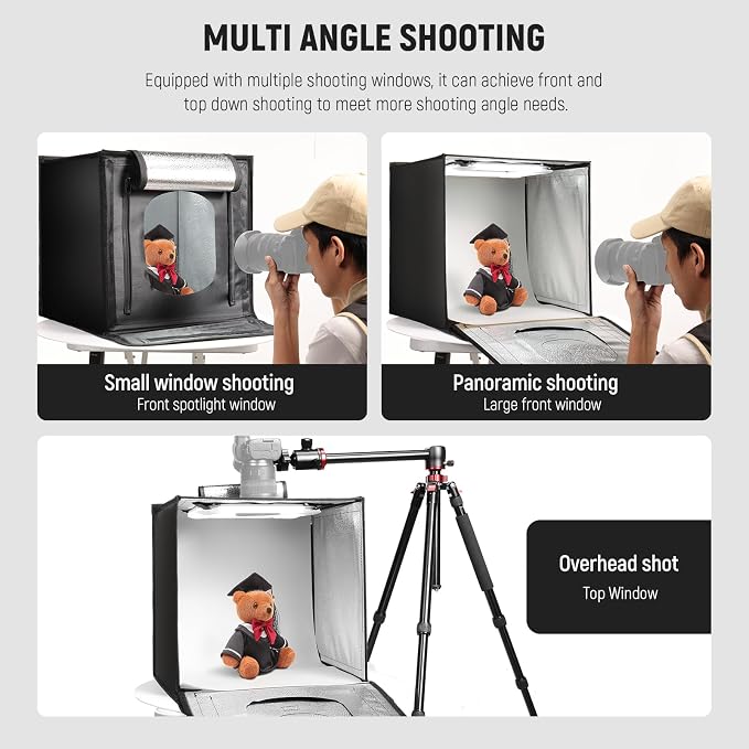 NEEWER 50W Upgraded Photo Studio Light Box, 4 Backdrops, 5600K 192 LEDs