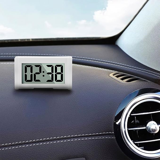YOUNGFLY 2PCS Small Digital Clock, Vehicle Adhesive Clock