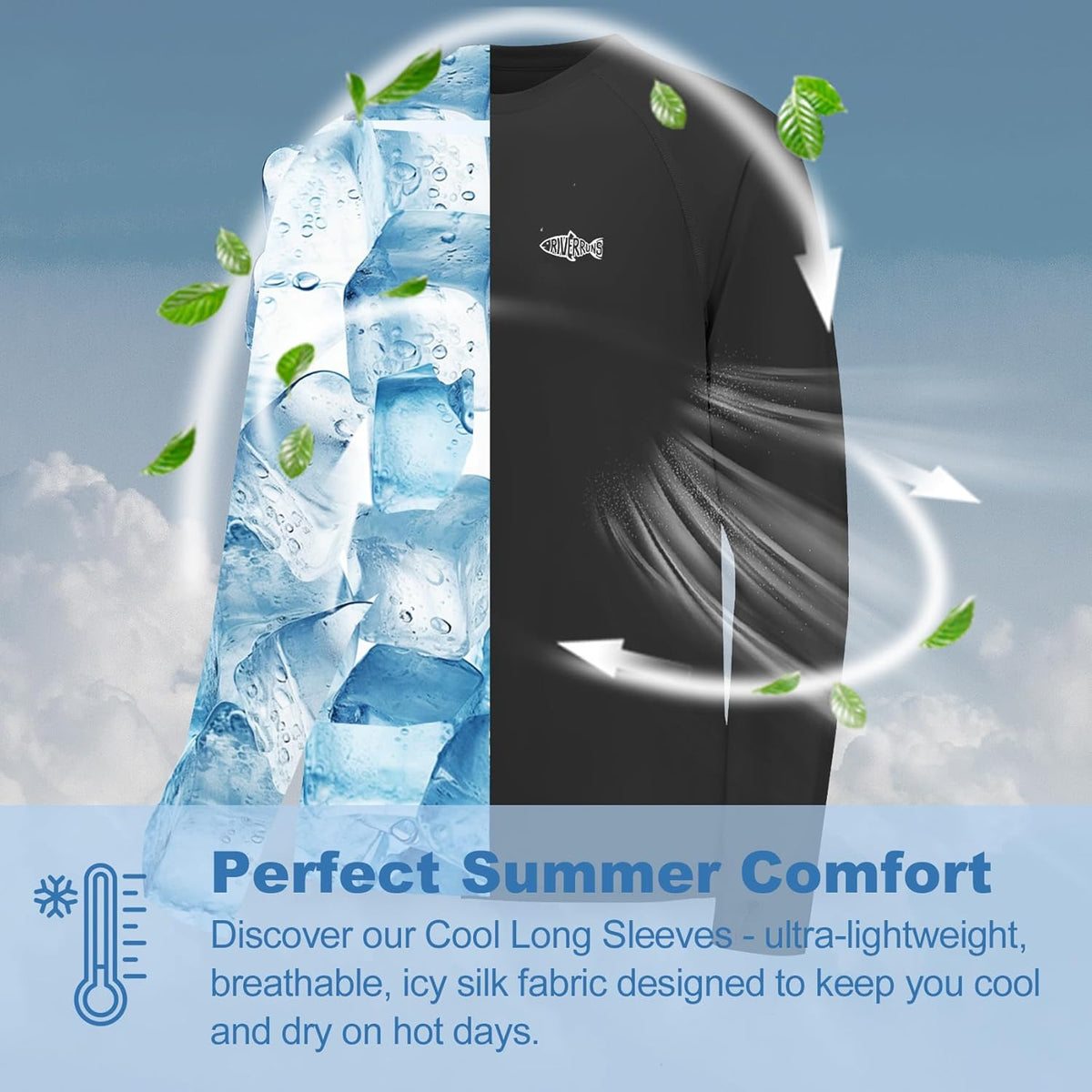 Skiennix Fishing Shirt for Men - Long Sleeve UPF 50+ UV Sun Protection Rash Guard | Comfortable Fit