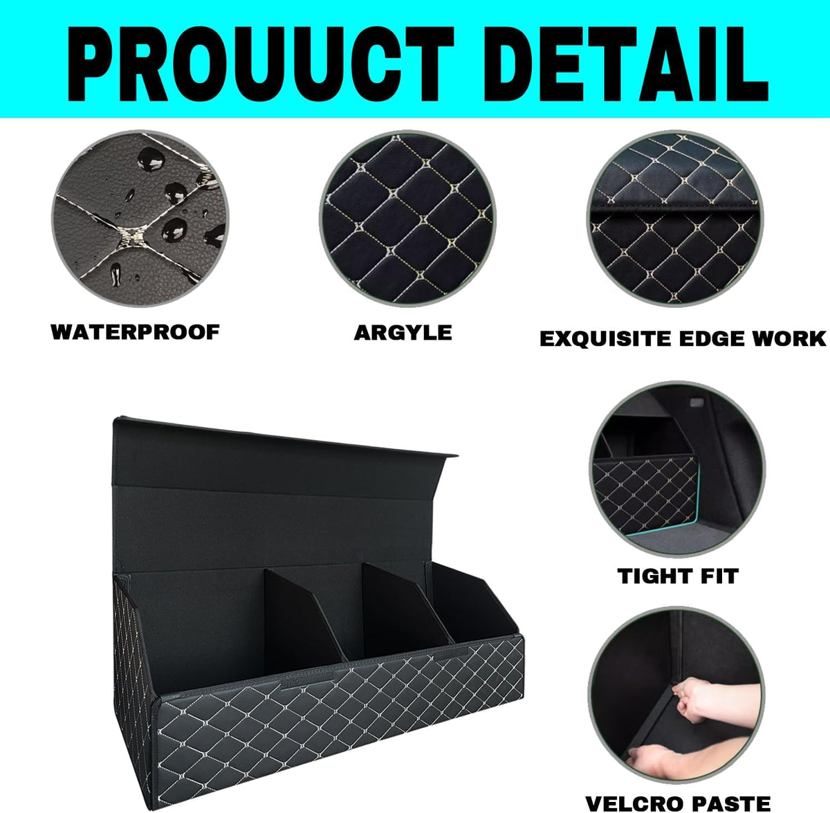 Car Trunk Organizer for Buick Enclave - Custom Fit,4-Layer Cover,Leather,Large Space Outdoor Trunk Organizer,All-Season Use for Buick Enclave 2025