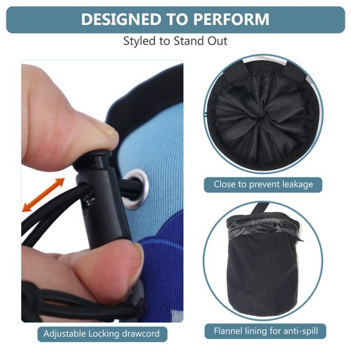 Fanosy Chalk Bag for Rock Climbing Gym & Bouldering – Large Capacity Leak-Proof Unique Original Design for Kids & Adults – Durable Magnesium Powder Holder with Drawstring Closure - 2025 New Blue