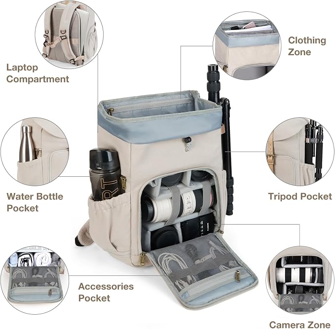 BAGSMART Camera Backpack, DSLR Camera Bag Backpacks