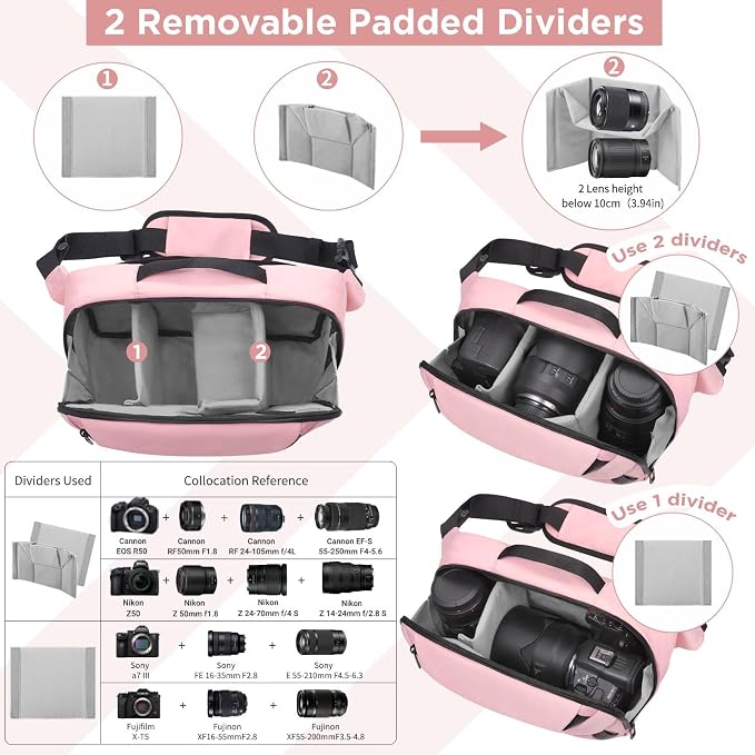 TAAOKA Camera Sling Bag, Waterproof Camera Case