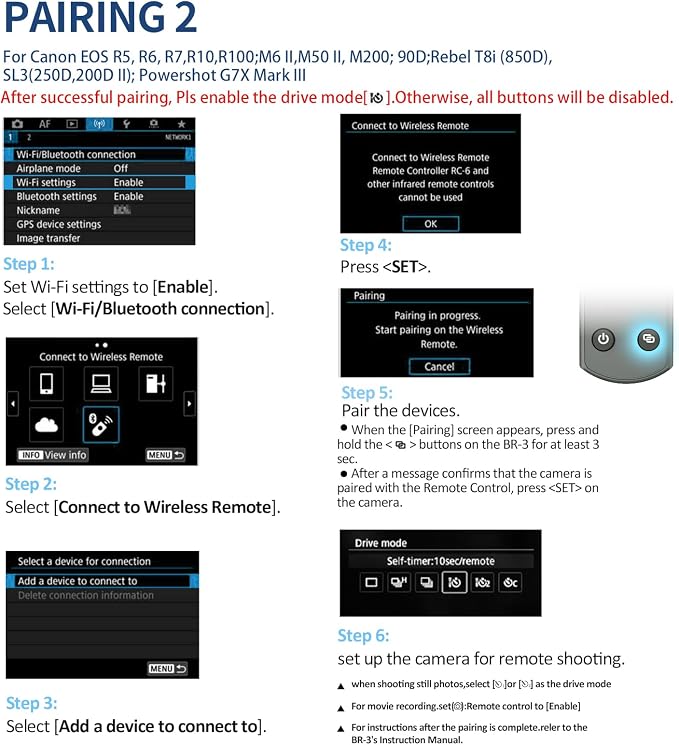 AODELAN for Canon Rechargeable Wireless Shutter Release Camera Remote Control