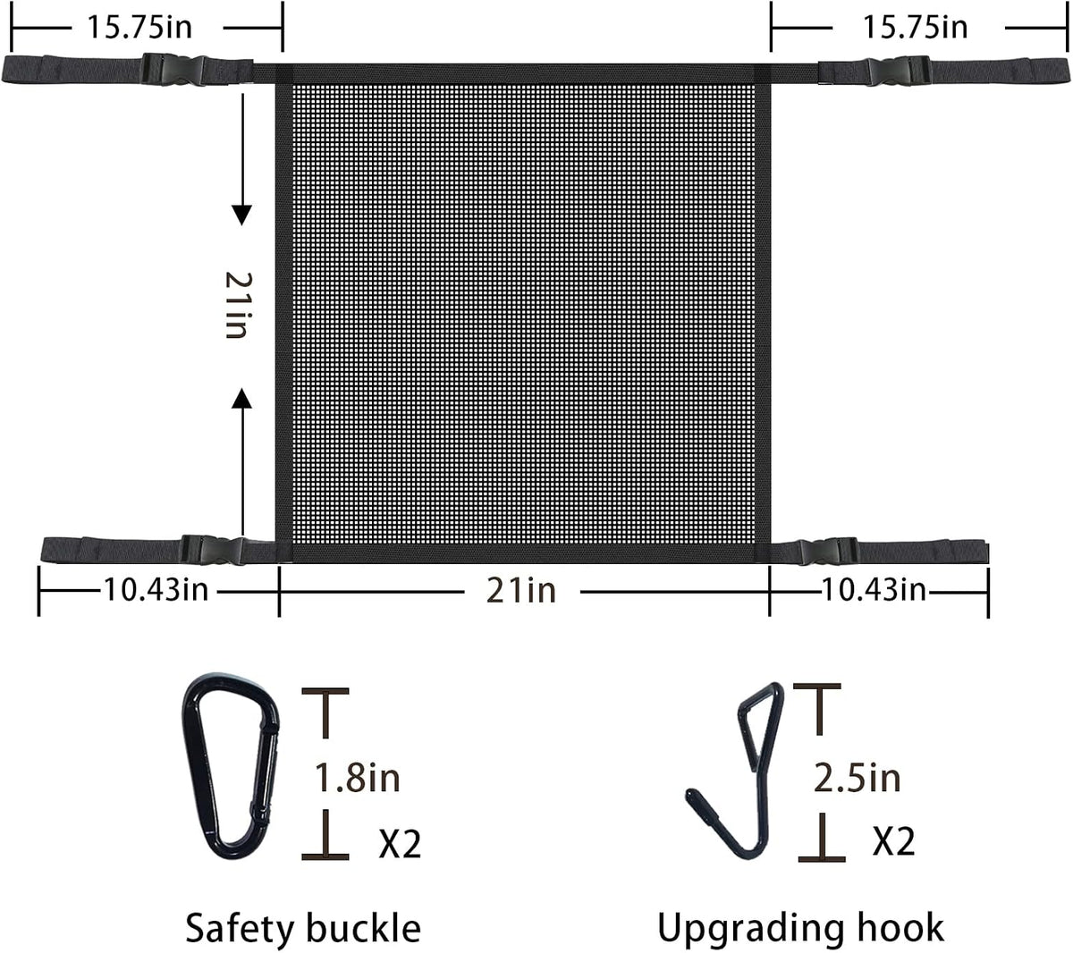 Car Dog Net Barrier, 21 x 21 in Adjustable Mesh Obstacle Car Dog Barrier Net Car Back Seat Pet Fence Car Pet Isolation Protective Network, Easy to Install and Clean