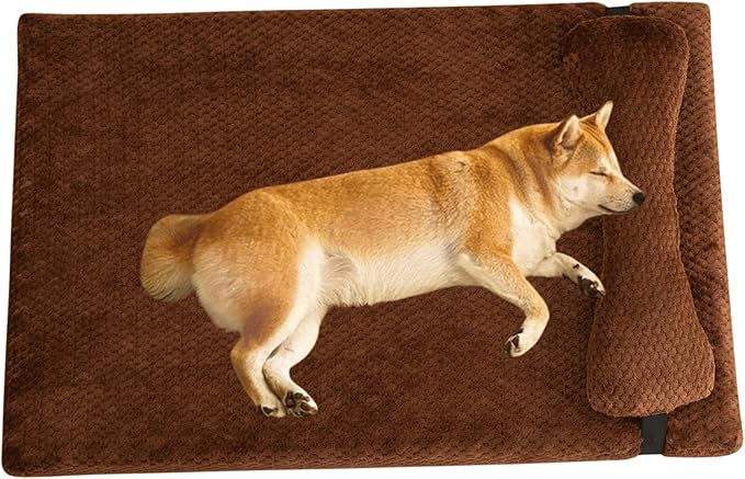 Dog Bed for Small Medium Large Dogs, Dog Mattress with Removable Pillow for Crate Kennel, Sofa Dog Bed, Super Soft Pet Bed for Dogs and Cats, Pet Beds & Furniture (Coffee,X-Large)